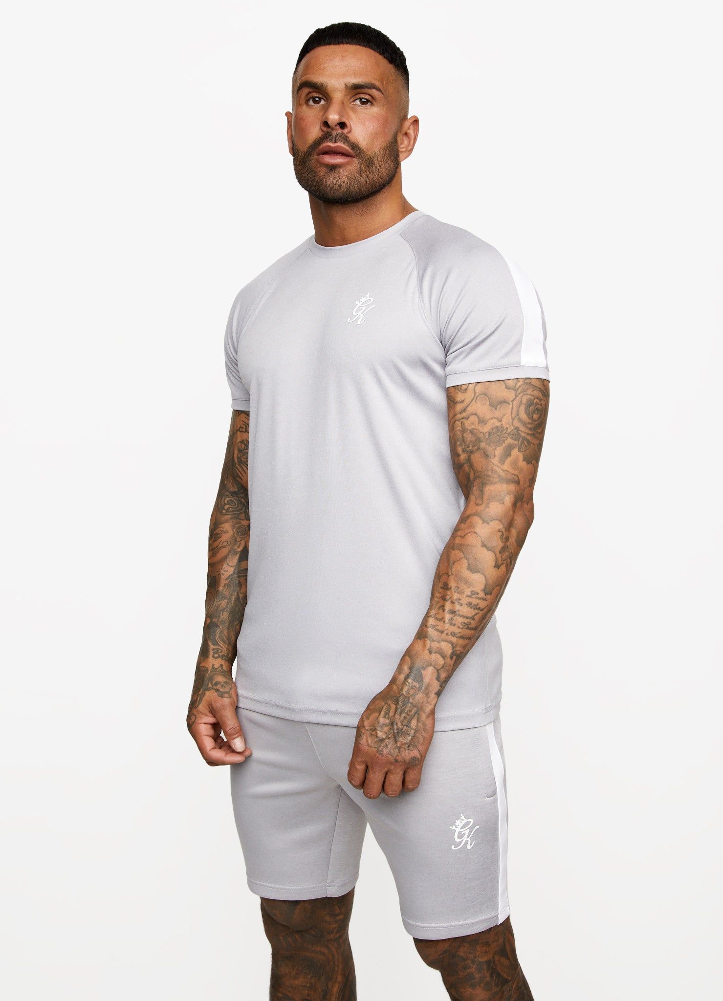 Gym King Core Plus Poly Tee - Grey Marl/White sold by The Gym King product image thumbnail 4