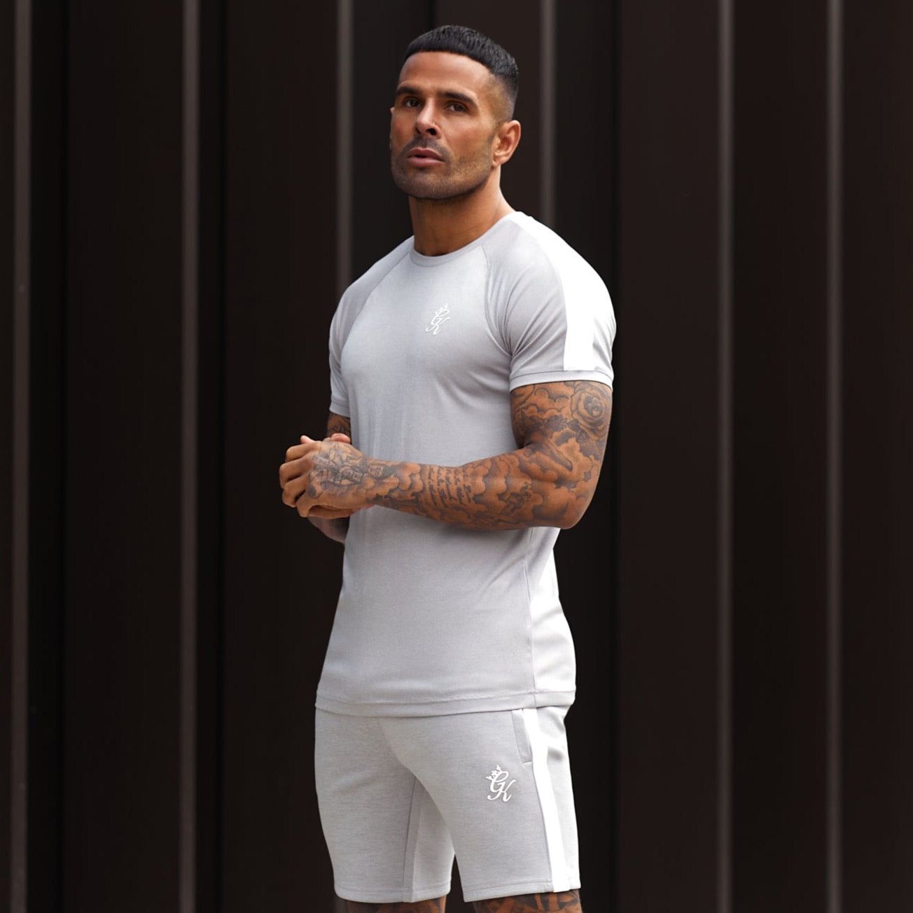 Gym King Core Plus Poly Tee - Grey Marl/White sold by The Gym King product image thumbnail 2