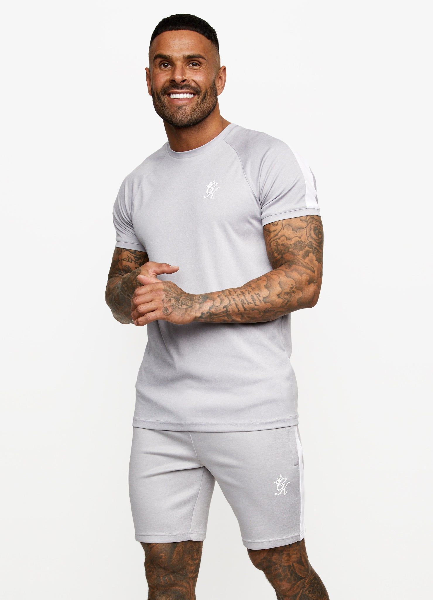Gym King Core Plus Poly Tee - Grey Marl/White sold by The Gym King product image thumbnail 8