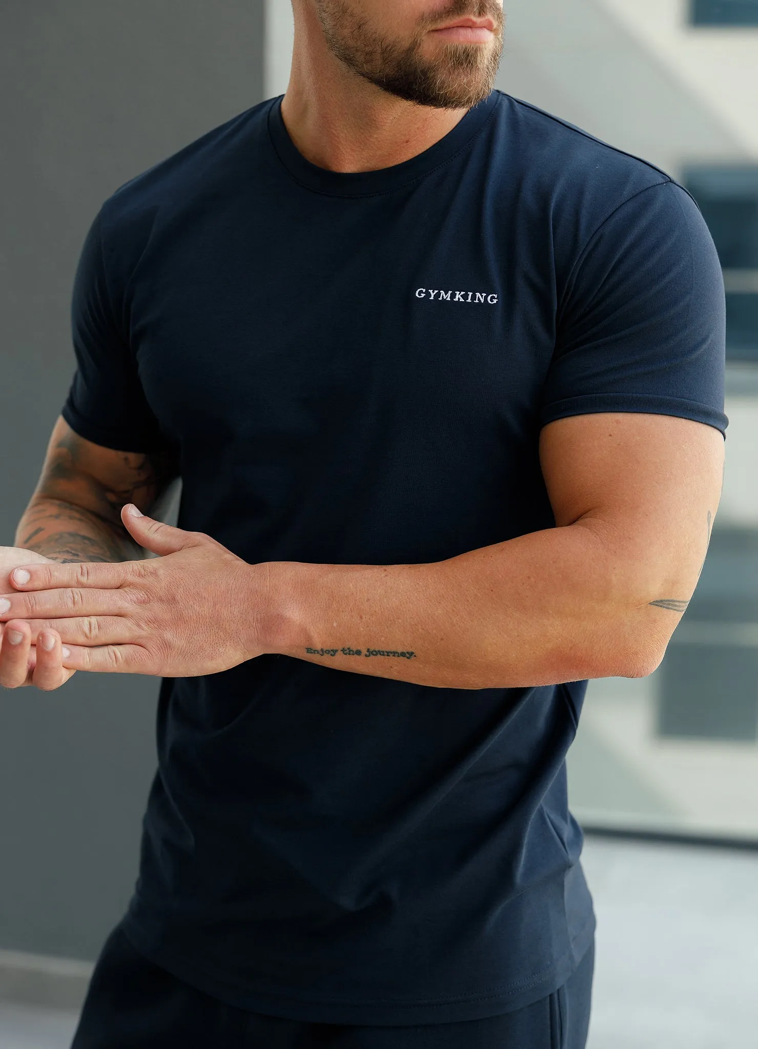 Gym King Fundamental Linear Tee - Navy sold by The Gym King product image thumbnail 3