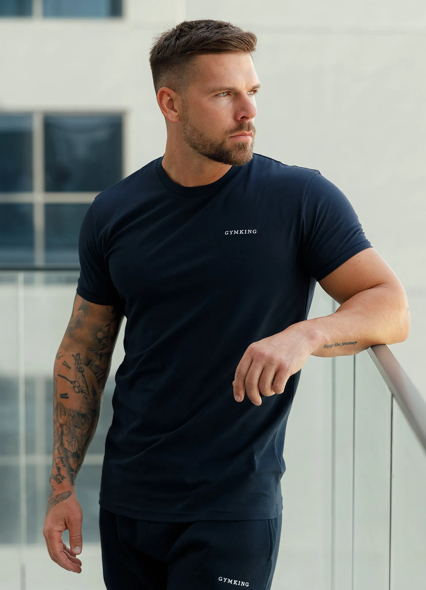 Gym King Fundamental Linear Tee - Navy sold by The Gym King product image thumbnail 5