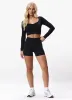 Gym King Sculpt Seamless Long Sleeve Top - Black sold by The Gym King