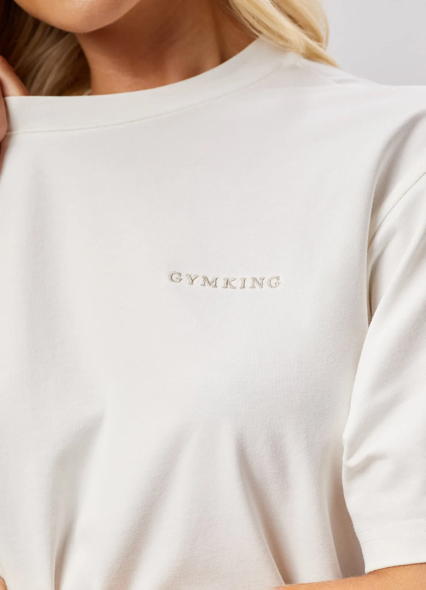 Gym King 365 Boyfriend Jersey Tee - Cream sold by The Gym King product image thumbnail 5