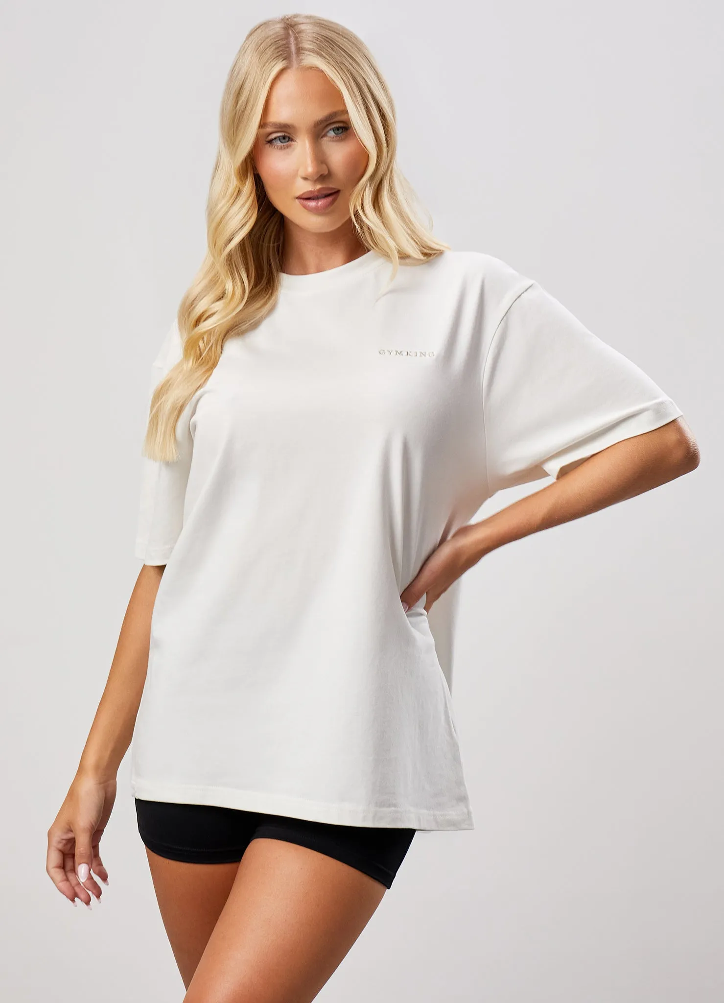 Gym King 365 Boyfriend Jersey Tee - Cream sold by The Gym King