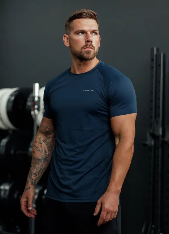 Gym King Energy Linear Tee - Navy sold by The Gym King