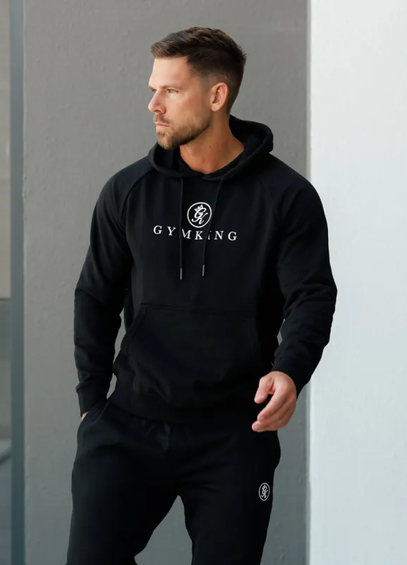 Gym King Pro Logo Fleece Hood - Black sold by The Gym King