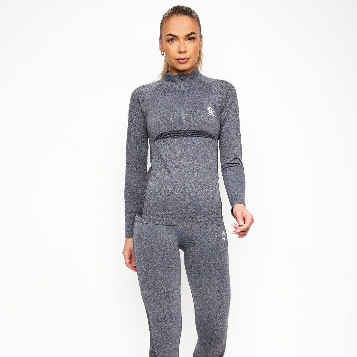 Gym King Energy 1/4 Zip Funnel - Mid Grey Marl sold by The Gym King product image thumbnail 2