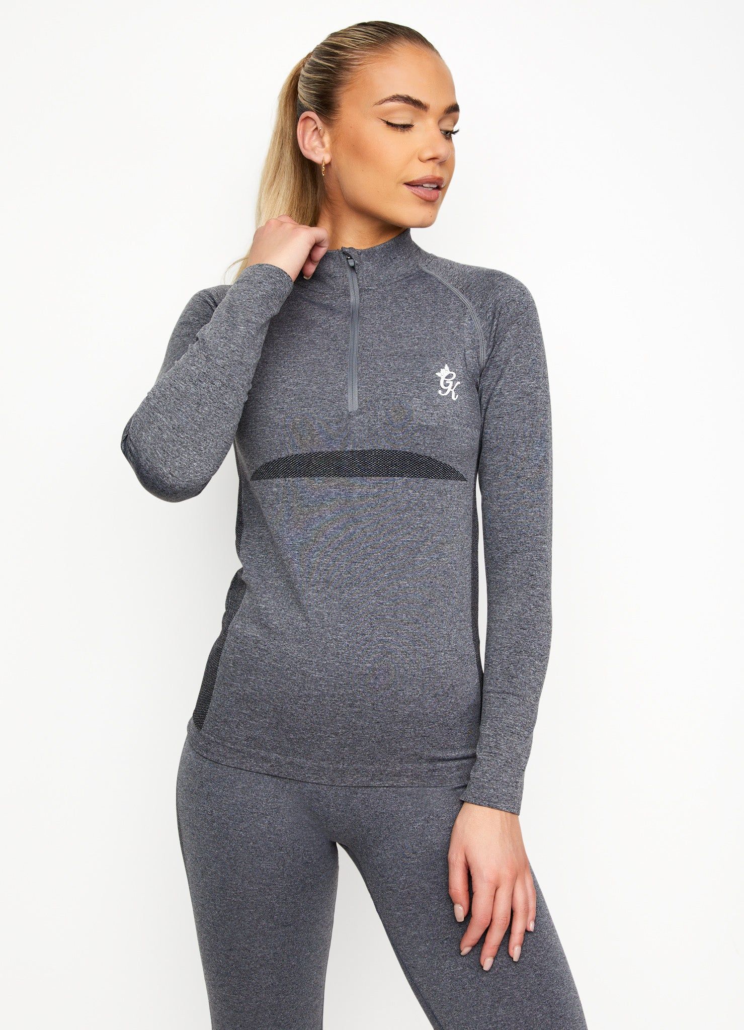 Gym King Energy 1/4 Zip Funnel - Mid Grey Marl sold by The Gym King product image thumbnail 5