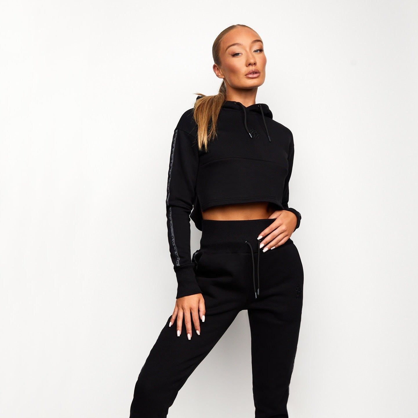 Gym King Results Tape Sky Crop Hood - Black sold by The Gym King product image thumbnail 2