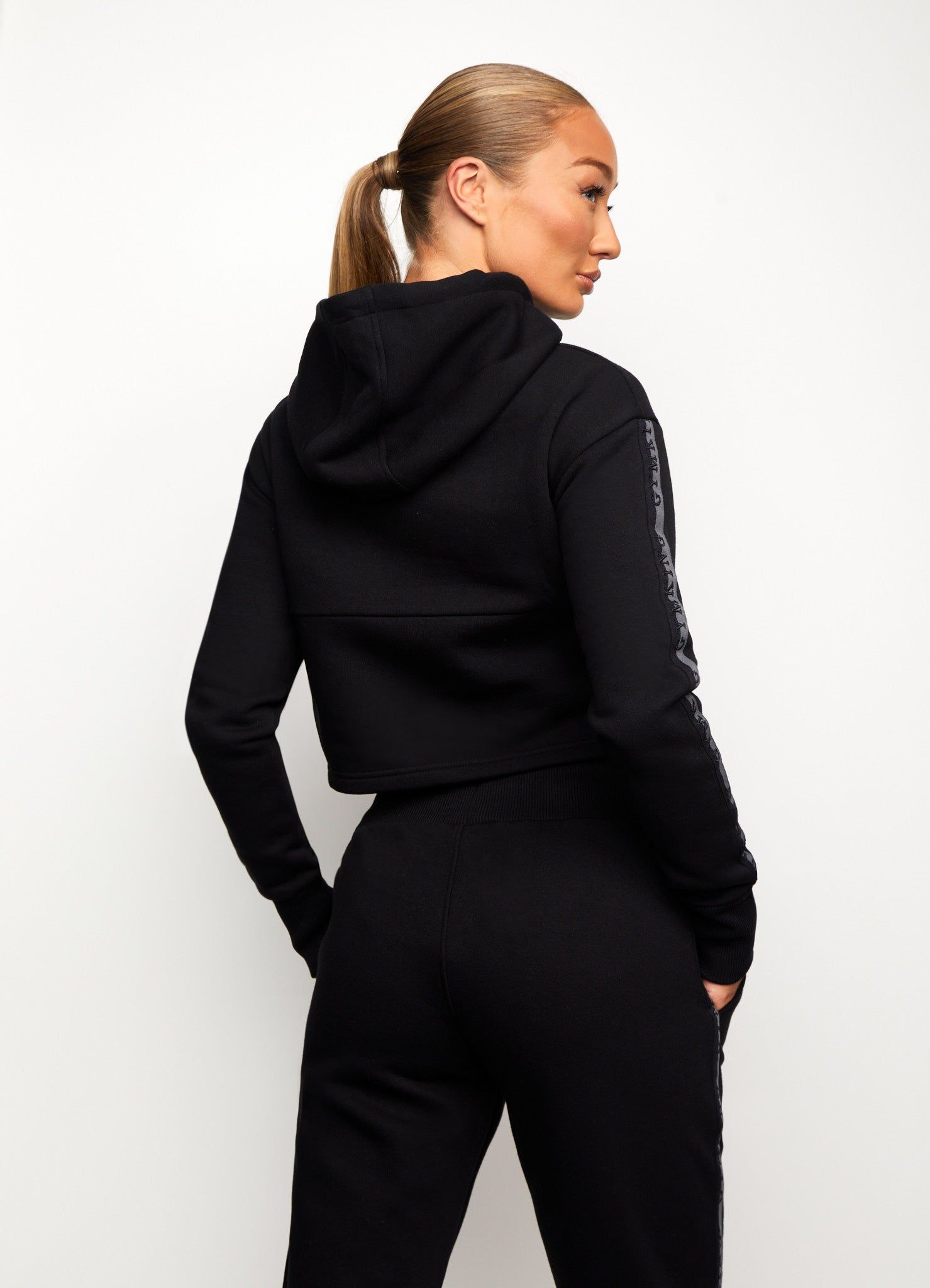 Gym King Results Tape Sky Crop Hood - Black sold by The Gym King product image thumbnail 4