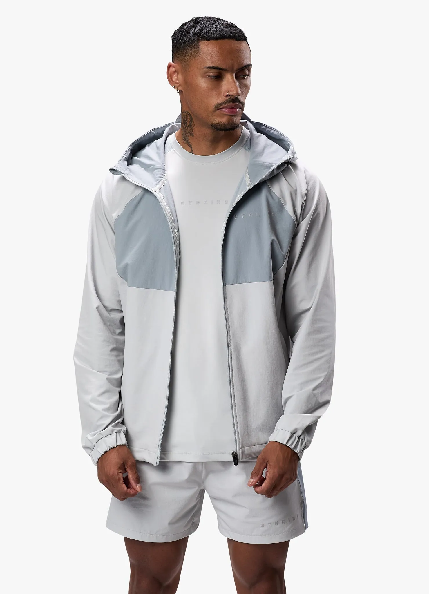 Gym King React Woven Jacket - Light Grey sold by The Gym King product image thumbnail 2