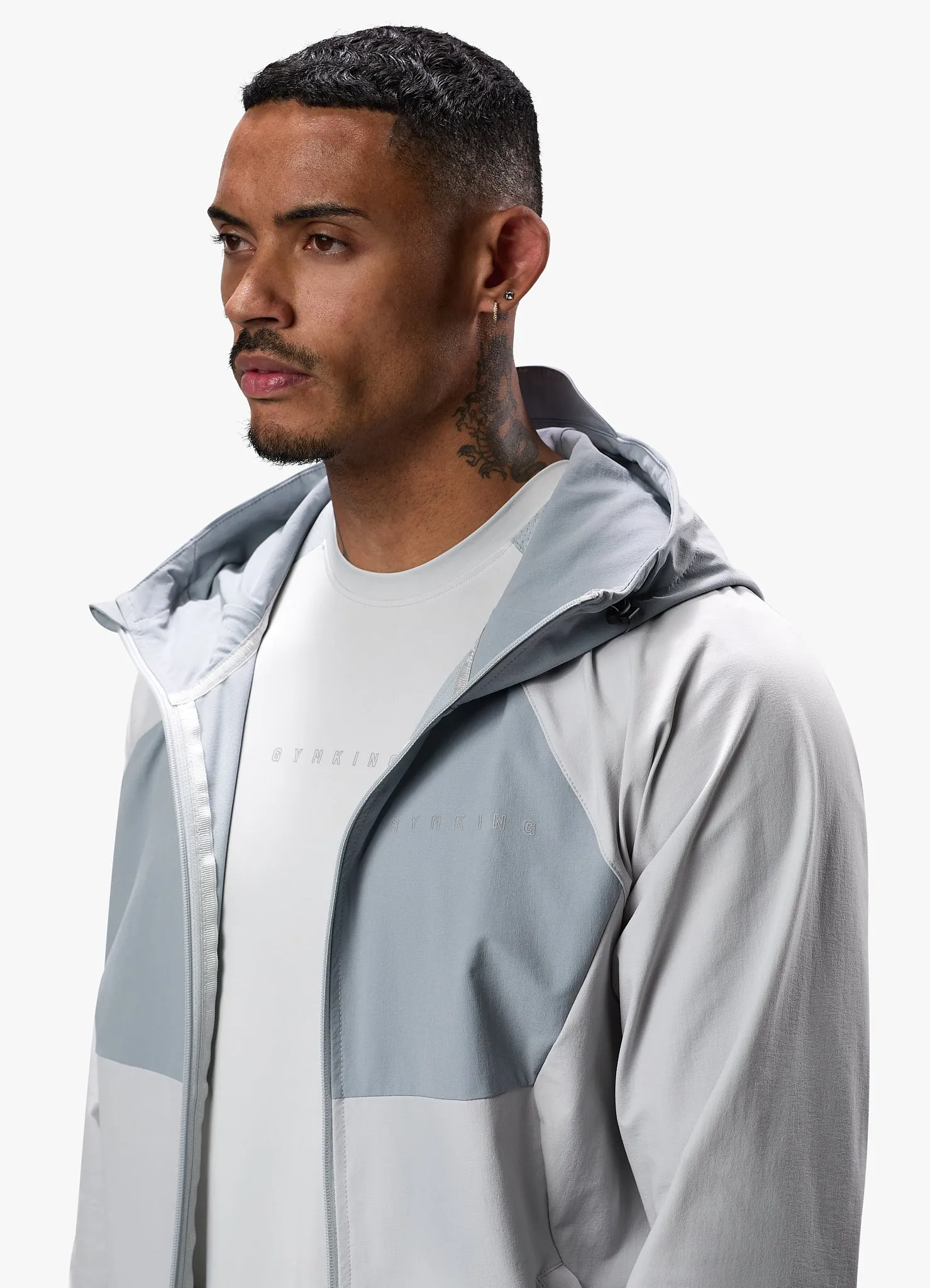 Gym King React Woven Jacket - Light Grey sold by The Gym King product image thumbnail 3