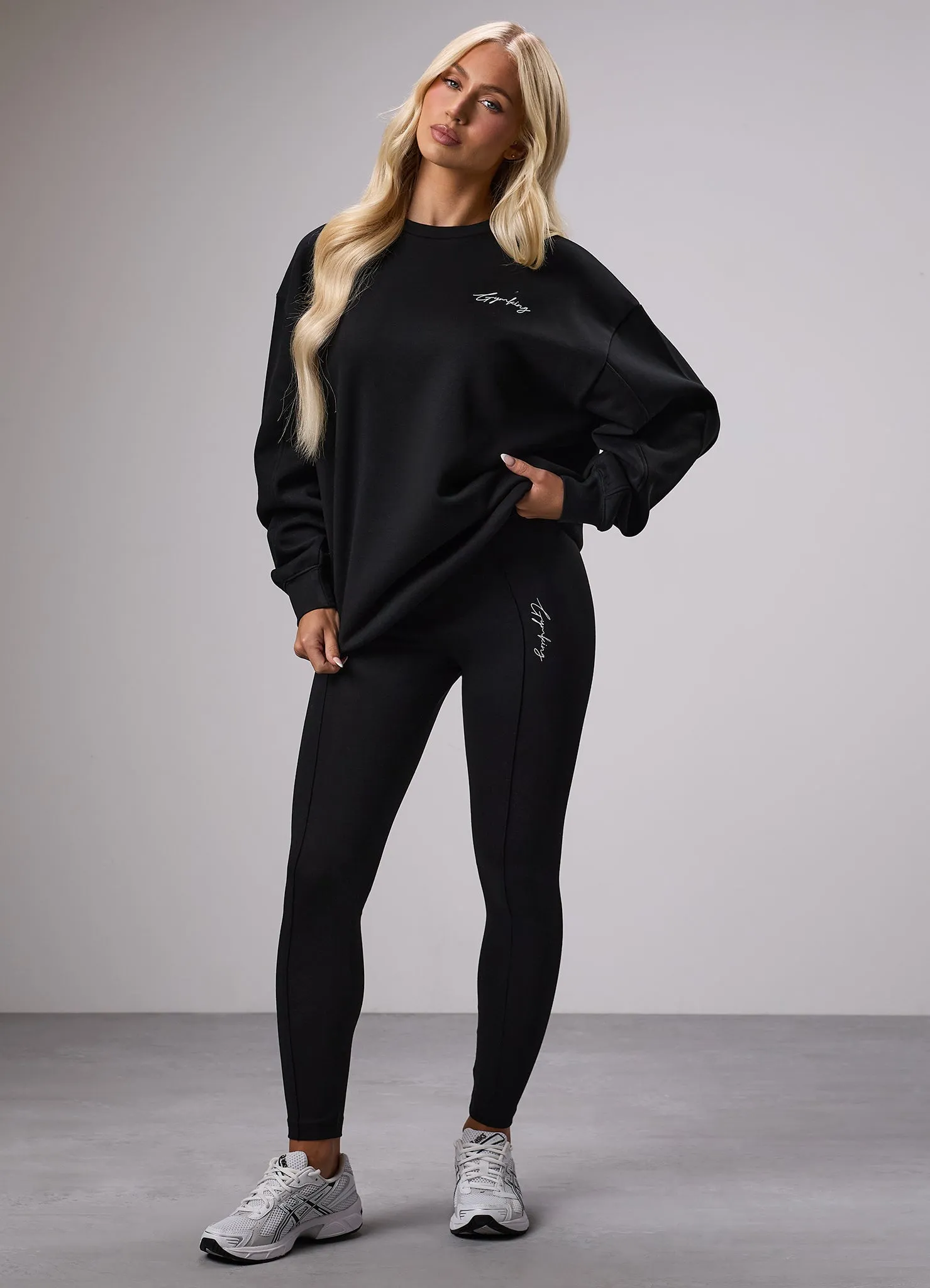 Gym King Reset Oversized Fleece Crew - Black sold by The Gym King product image thumbnail 5