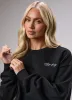 Gym King Reset Oversized Fleece Crew - Black sold by The Gym King
