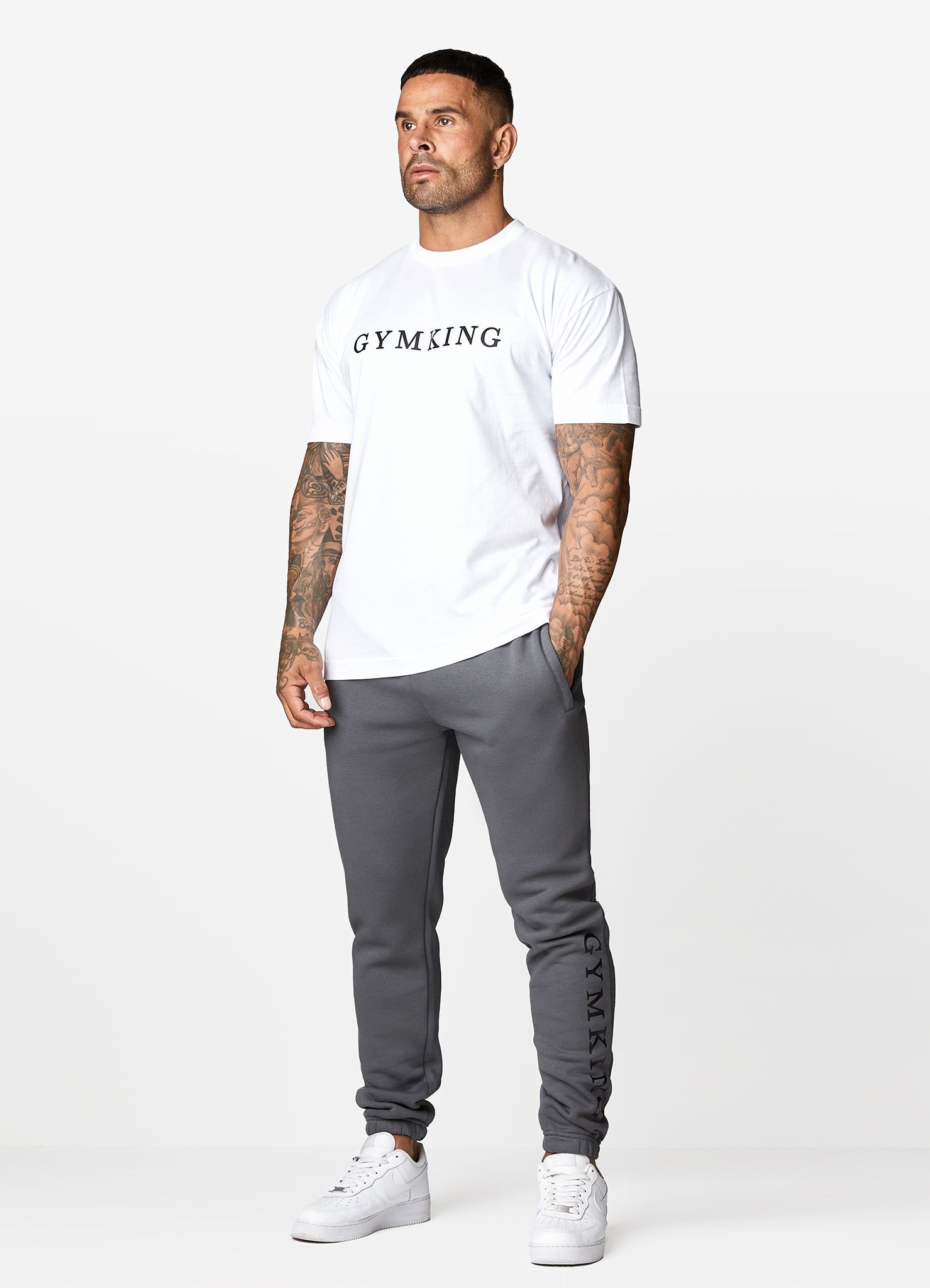 Gym King Covert Linear Logo Tee - White sold by The Gym King product image thumbnail 5