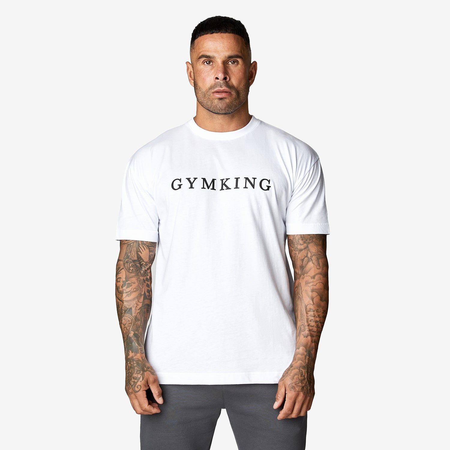 Gym King Covert Linear Logo Tee - White sold by The Gym King product image thumbnail 2