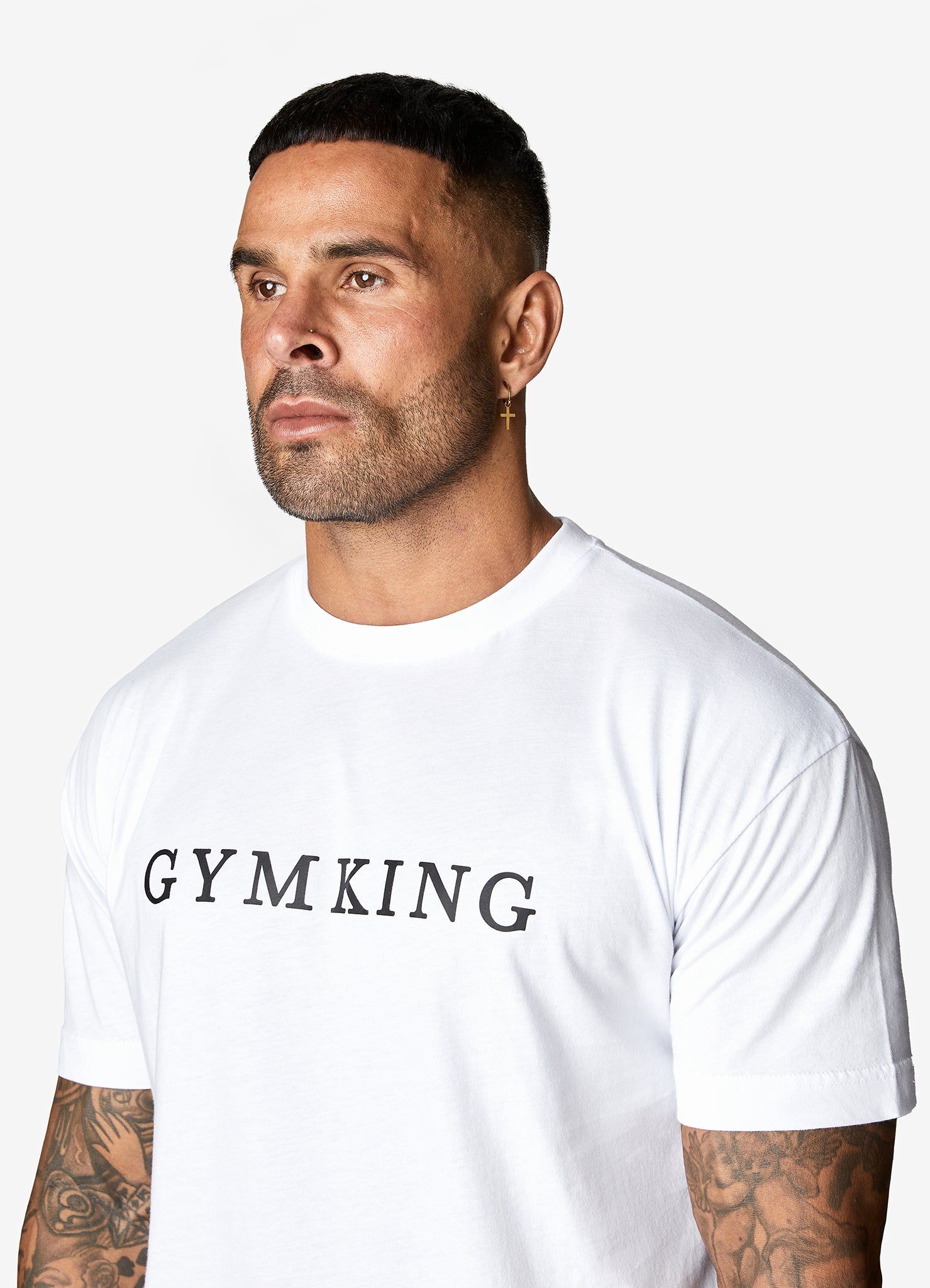Gym King Covert Linear Logo Tee - White sold by The Gym King product image thumbnail 3