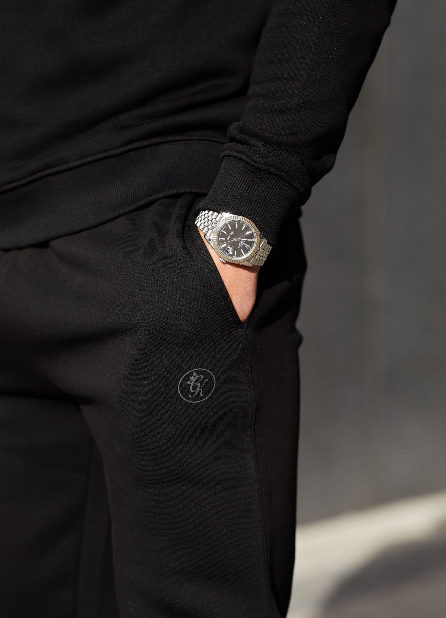 Gym King Pro Logo Fleece Jogger - Black/Black sold by The Gym King product image thumbnail 3