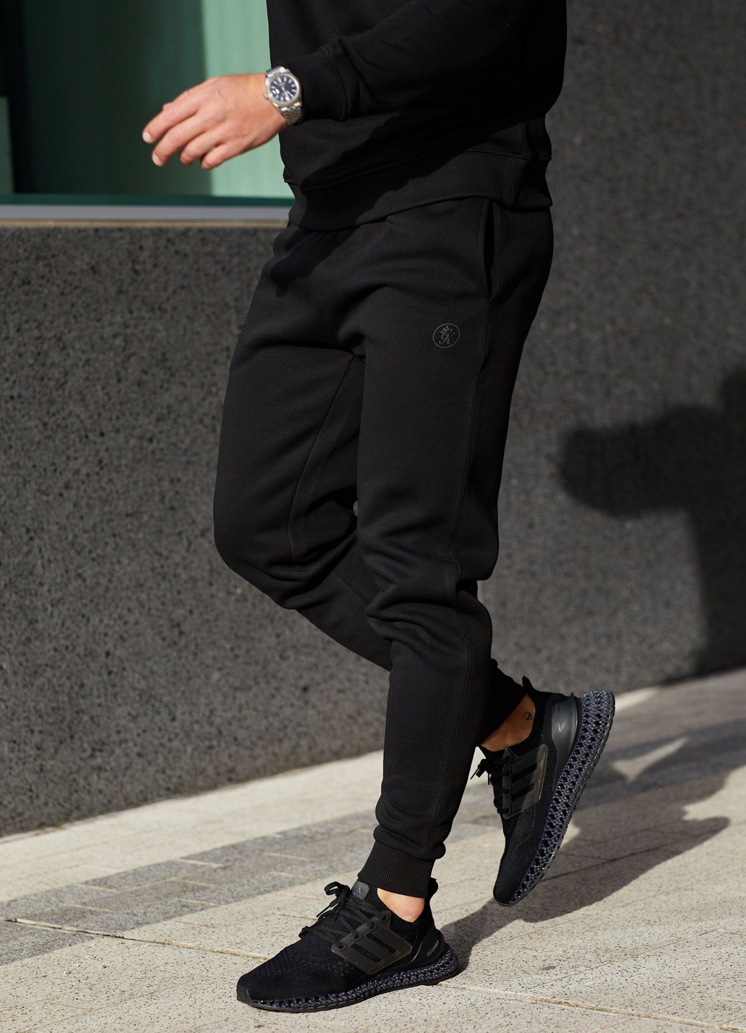 Gym King Pro Logo Fleece Jogger - Black/Black sold by The Gym King