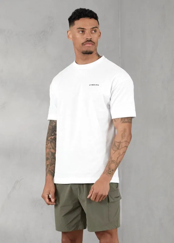 Gym King Premium Linear Tee - White sold by The Gym King