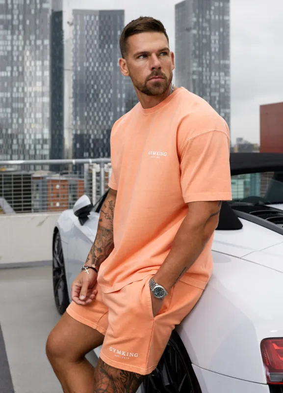 Gym King Est. Legacy Washed Tee - Washed Coral sold by The Gym King