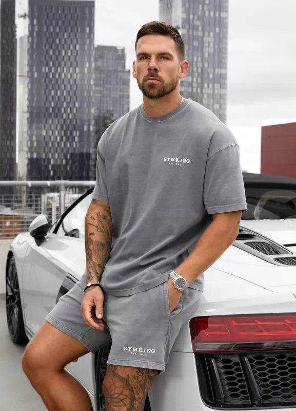Gym King Est. Legacy Washed Tee - Washed Grey sold by The Gym King