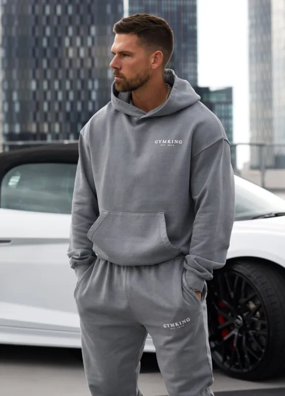 Gym King Est. Legacy Hood - Washed Grey made by The Gym King