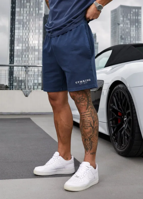 Gym King Est. Legacy Short - Washed Indigo sold by The Gym King