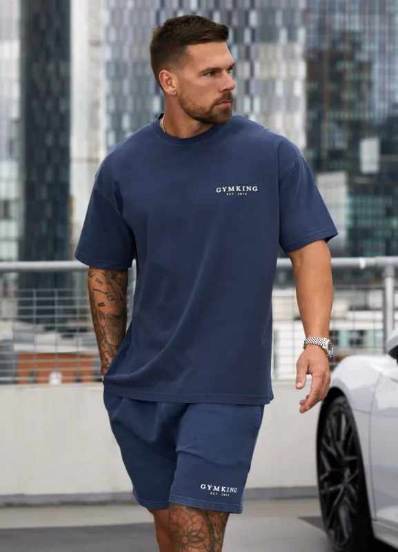 Gym King Est. Legacy Washed Tee - Washed Indigo sold by The Gym King