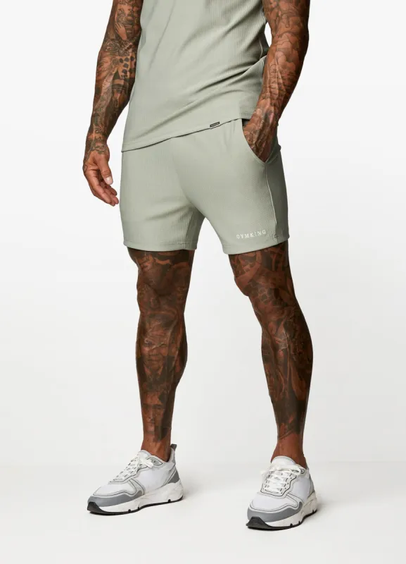 Gym King Signature Embroidered Short - Soft Khaki sold by The Gym King