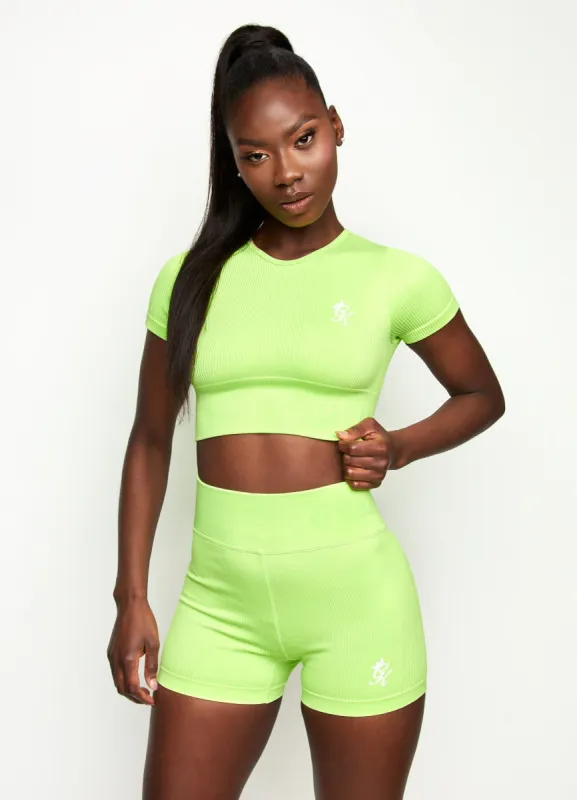 Gym King Formation Seamless Rib Short Sleeve Top - Citrus Green sold by The Gym King