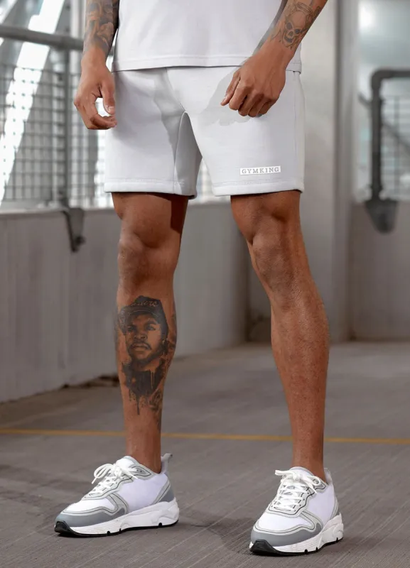 Gym King Box Logo Short - Light Grey sold by The Gym King