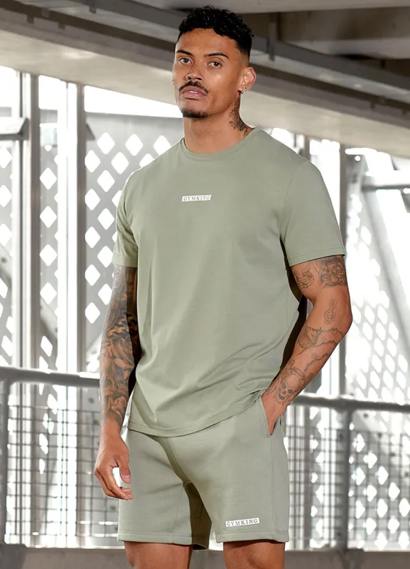 Gym King Box Logo Tee - Soft Khaki sold by The Gym King