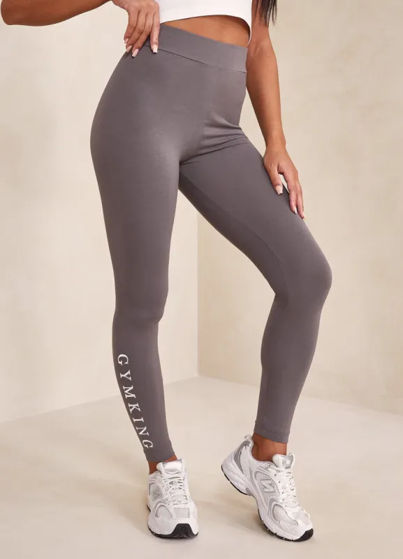 Gym King Established Legging - Steel Grey/White sold by The Gym King