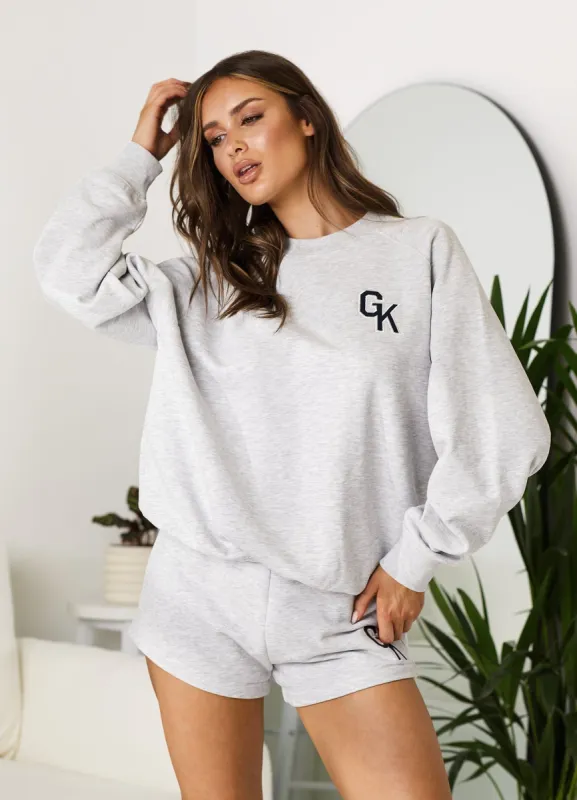 Gym King Varsity Oversized Crew - Snow Marl sold by The Gym King