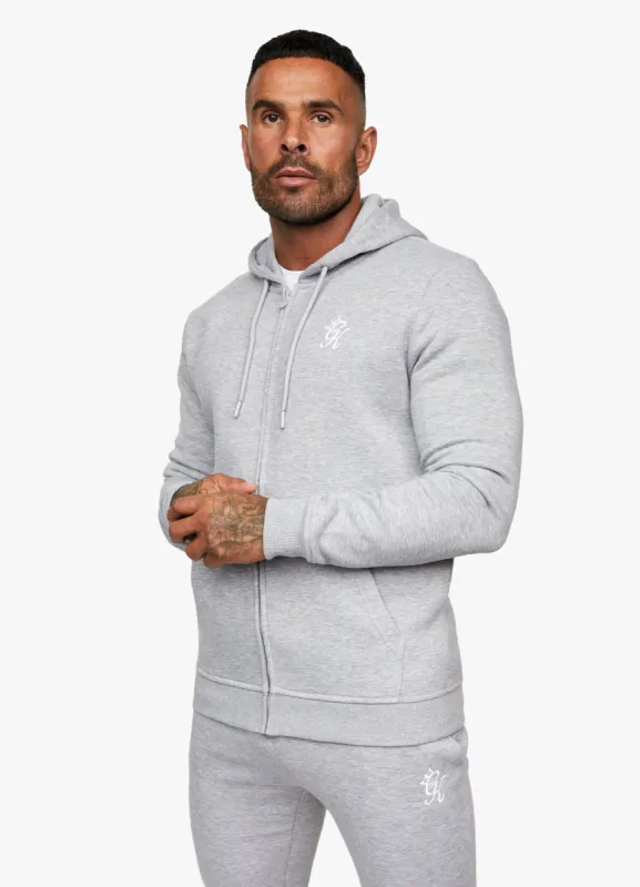 Gym King Fundamental Fleece Full Zip Hoodie - Grey Marl sold by The Gym King