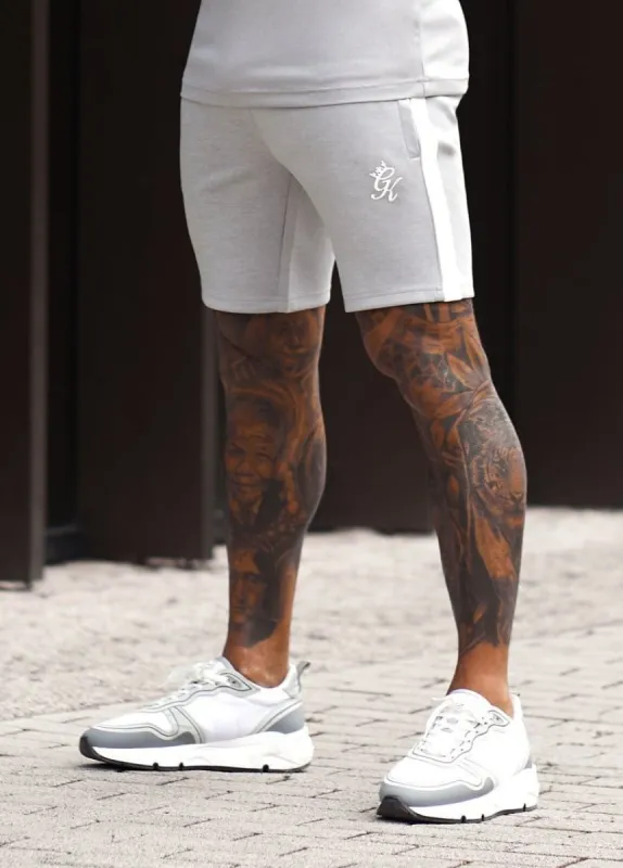 Gym King Core Plus Poly Short - Grey Marl/White sold by The Gym King