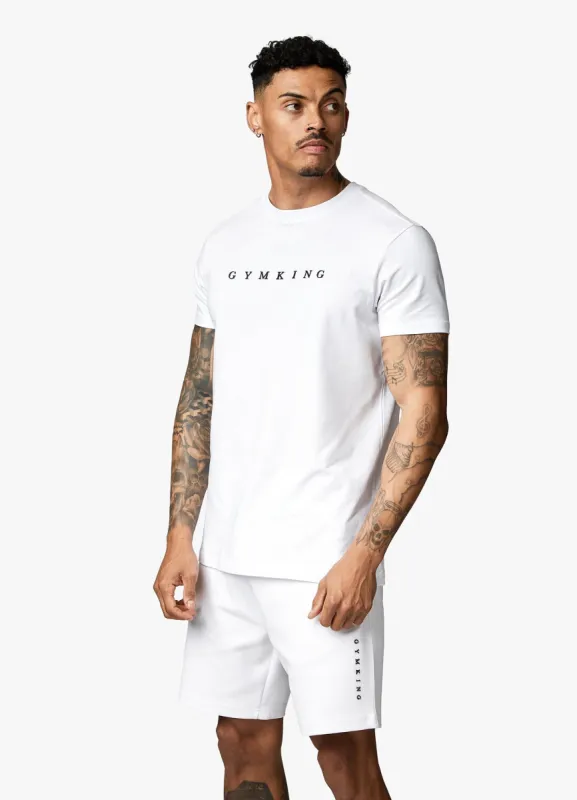 Gym King Linear Print Tee - White sold by The Gym King