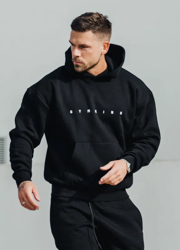 Gym King Rebellion Fleece Hood - Black sold by The Gym King