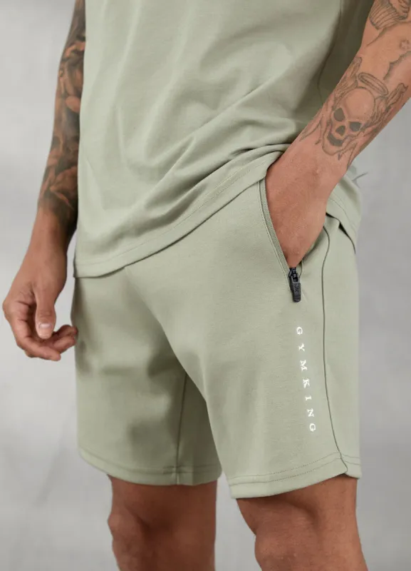 Gym King Linear Print Interlock Short - Soft Khaki sold by The Gym King