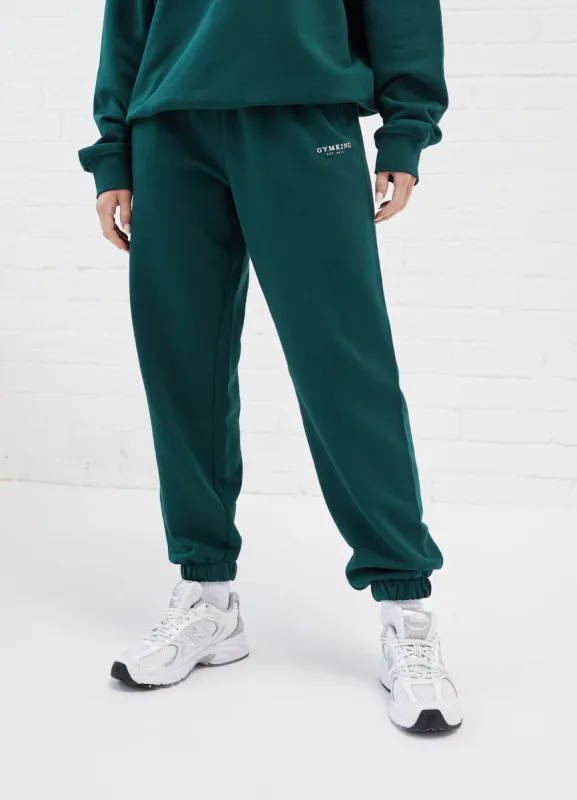 Gym King Established Relaxed Fit Jogger - Pine Green sold by The Gym King
