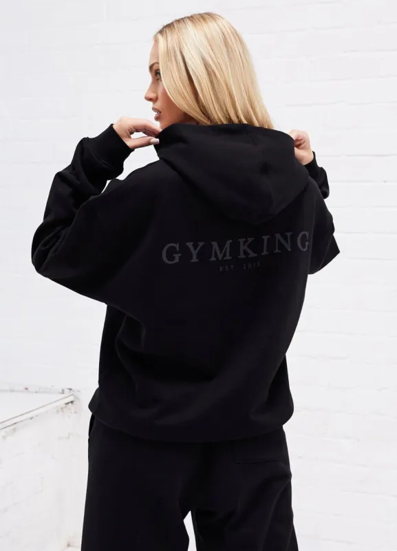 Gym King Established Relaxed Fit Hood - Black sold by The Gym King