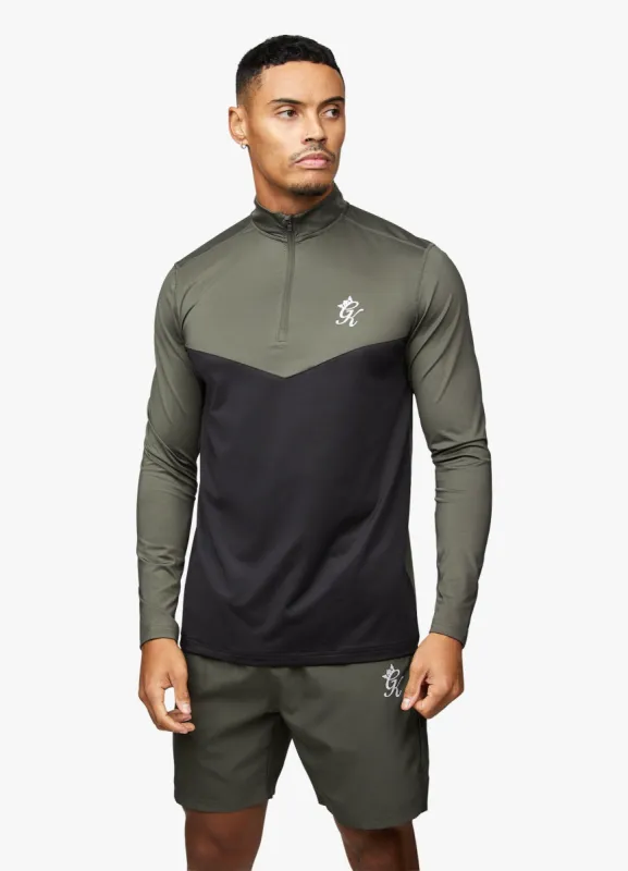 Gym King React 1/4 Zip - Khaki/Black sold by The Gym King