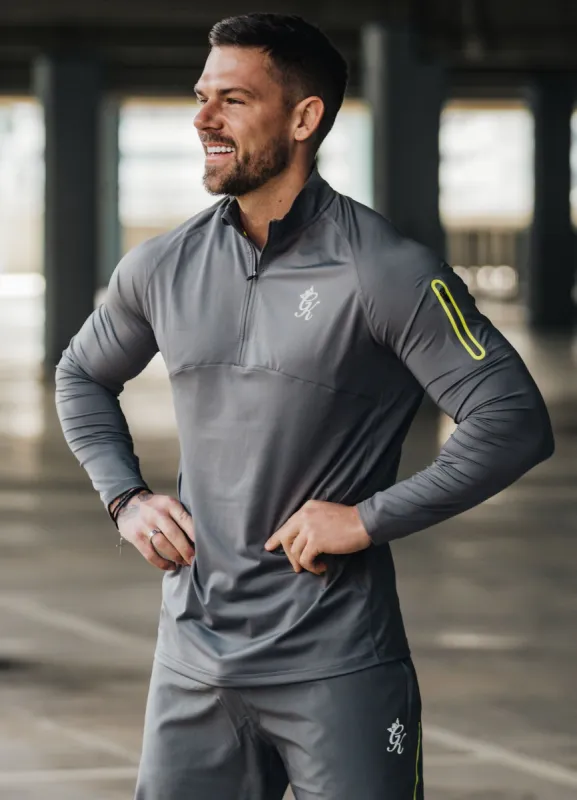 Gym King Contrast Flex 1/4 Zip - Fossil Grey sold by The Gym King