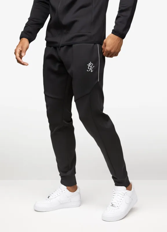 Gym King Reflect Poly Tracksuit Bottom - Black/Silver sold by The Gym King