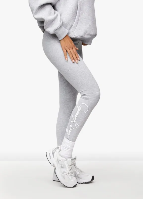 Gym King Script Legging - Grey Marl sold by The Gym King