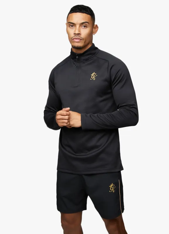 Gym King Performance Poly 1/4 Zip - Black/Gold sold by The Gym King