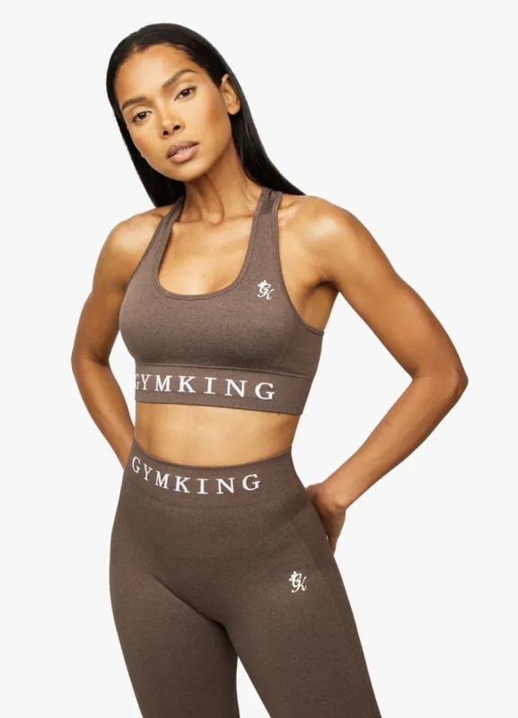 Gym King Seamless Results Bra - Espresso Marl sold by The Gym King