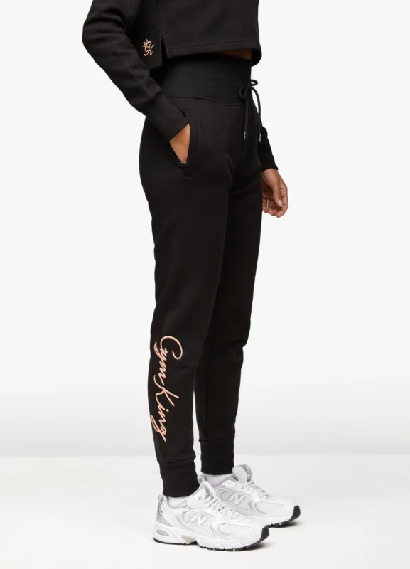 Gym King Sky Script Jogger - Black/Rose Gold sold by The Gym King