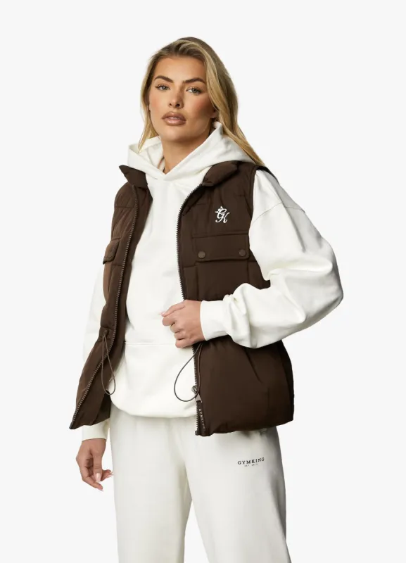 Gym King Utility Gilet - Chocolate sold by The Gym King
